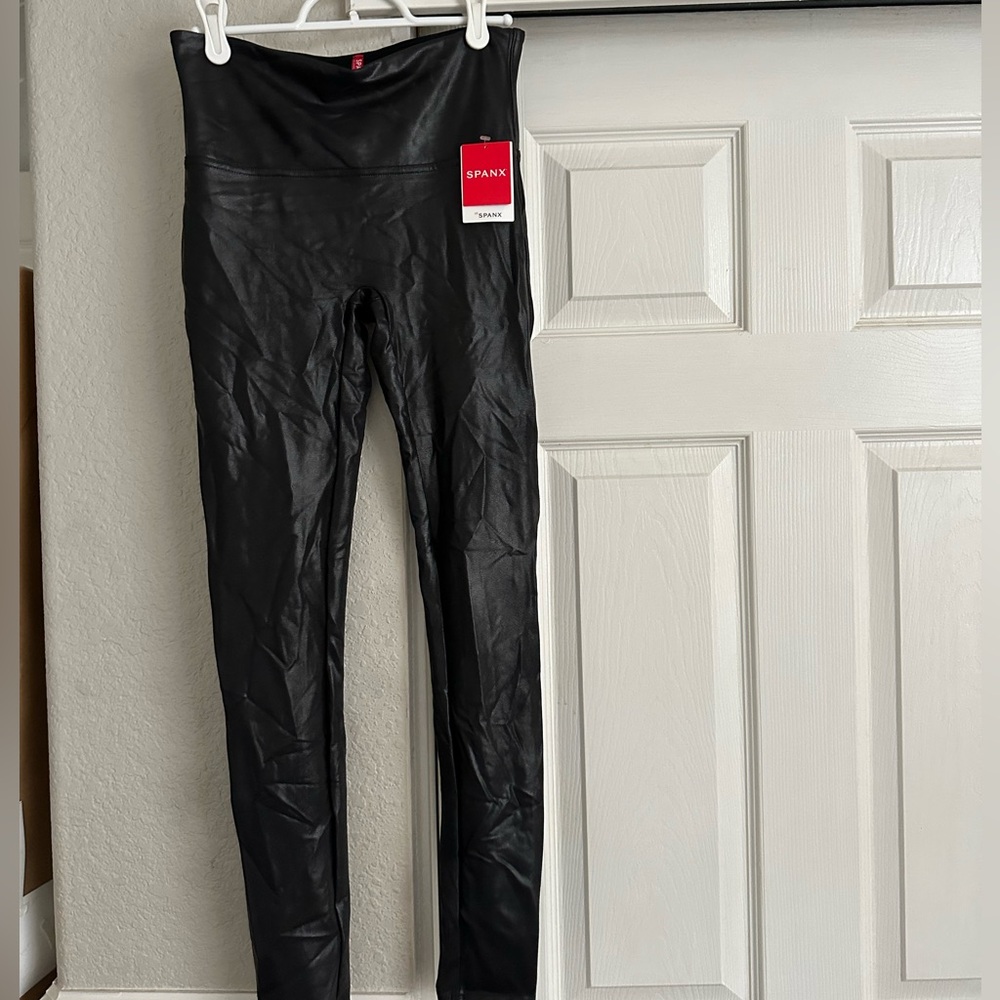 SPANX Black Faux Leather Leggings